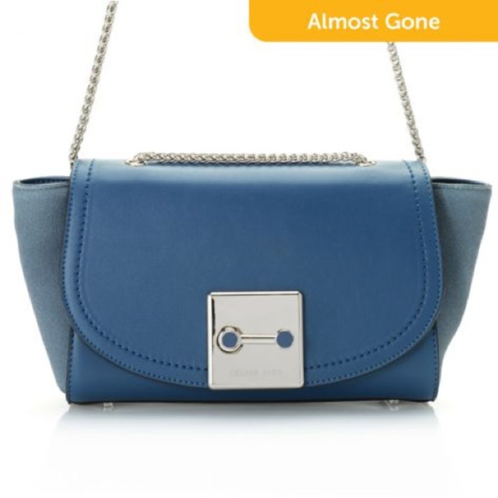 NWT Celine Dion Collection "Baroque" Suede & Smooth Leather Crossbody Clutch